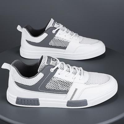 Men's Shoes Summer New Breathable Thin Hollow Mesh Shoes Canvas Shoes Versatile Little White Shoes Thick Baseplate Shoes