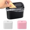 Universal Organizer Car Clamshell Trash Bin Hanging Vehicle Garbage Dust Case Storage Box Black ABS Square Pressing Trash Can