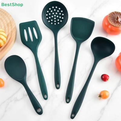 5Pcs Silicone Kitchenware Soup-Spoon Spatula Colander Spoon Spatula Kitchen Cooking Tools Kitchen Supplies