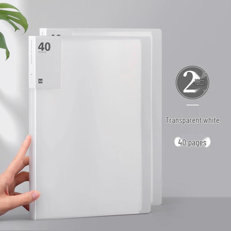 Transparent A4 Binder for Primary Students: 60-Page Insert Book, 100 Folders, Certificate Storage