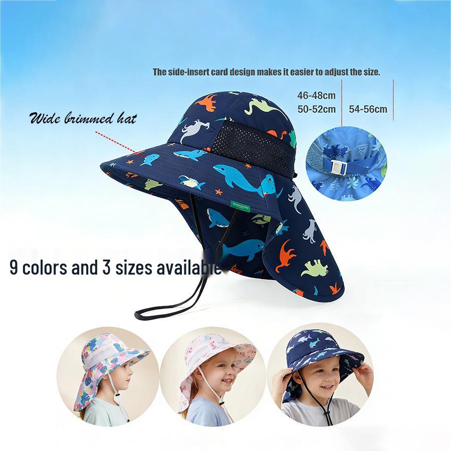 Children's Breathable Sun Hat with Detachable Face Cover for Outdoor Travel & Mountaineering