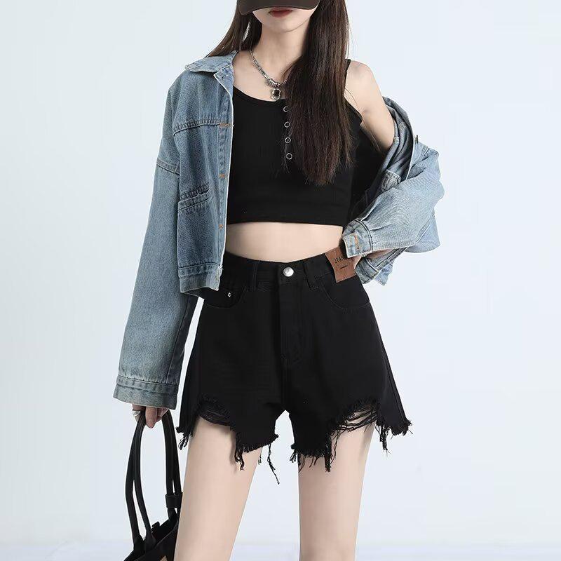 

Женские джинсовые шорты в японском ретро-стиле 2025 года - Универсальный летний модный тренд L: Height 155-165CM (109-120 lbs)