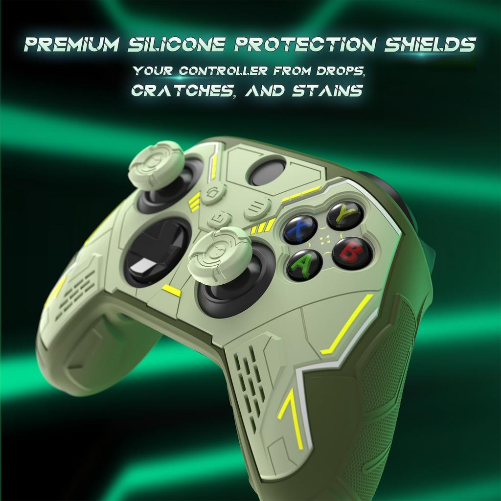 PlayVital Silicone Cover for Xbox Series Protective Case for Xbox Core Wireless Includes Thumbsticks and Stickers X/S Controllers, Non-Slip