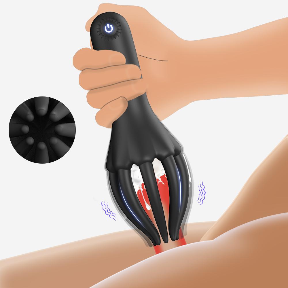 Glans Trainer for Men Vibrating Penis Oral Sex Masturbator Soft Fingertip Endurance Delay Exerciser Massage Vibrator Erotic Toys
