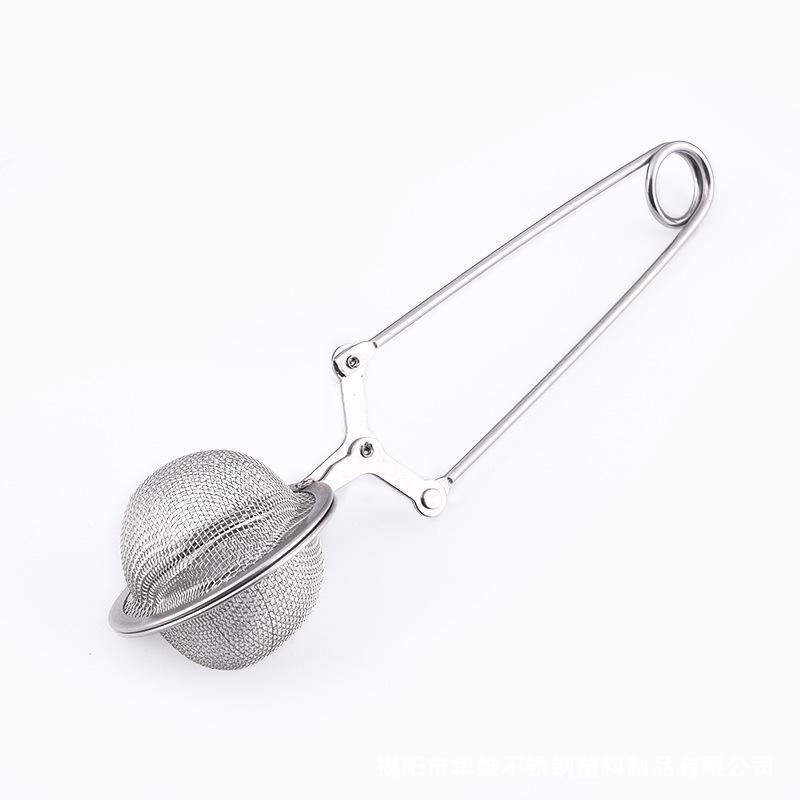 Creative Stainless Steel Tea Strainer Flower Tea Seasoning Filtration Tennis Ball Household Tea Brewing with Handle