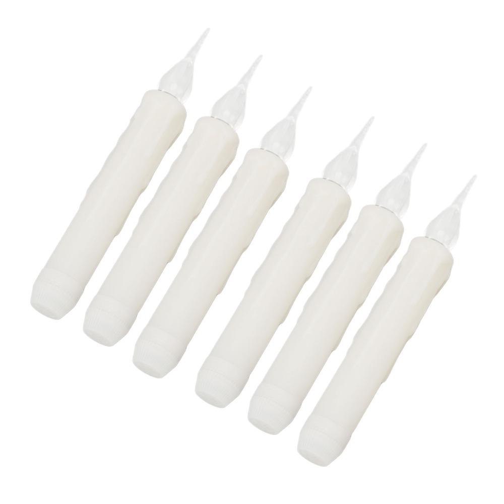 6 Pcs Reusable LED Taper Candles Smokeless Candle Lights Elegant Taper Candles  Wedding Centerpieces