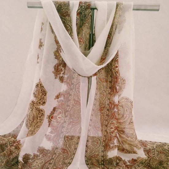Sciarpa Lunga Morbida in Chiffon Floreale da Donna, Coprispalle Trasparente, Stola, Regalo