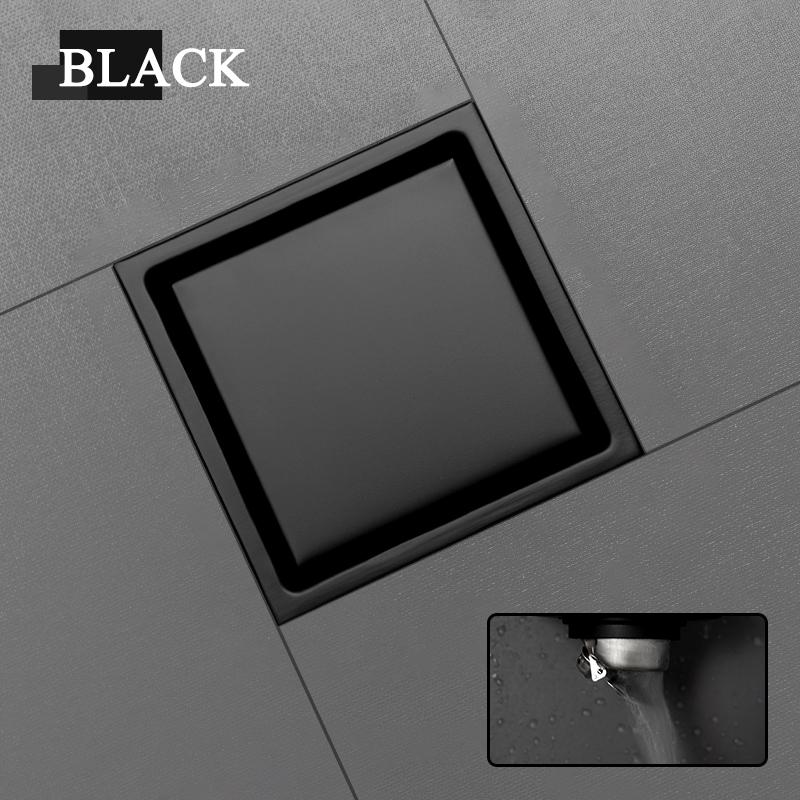 Hidden Type Square Tile Insert Floor Waste Grates Shower Drain 304 Stainless Steel Balcony Bath Corner Deodorant Floor Drain