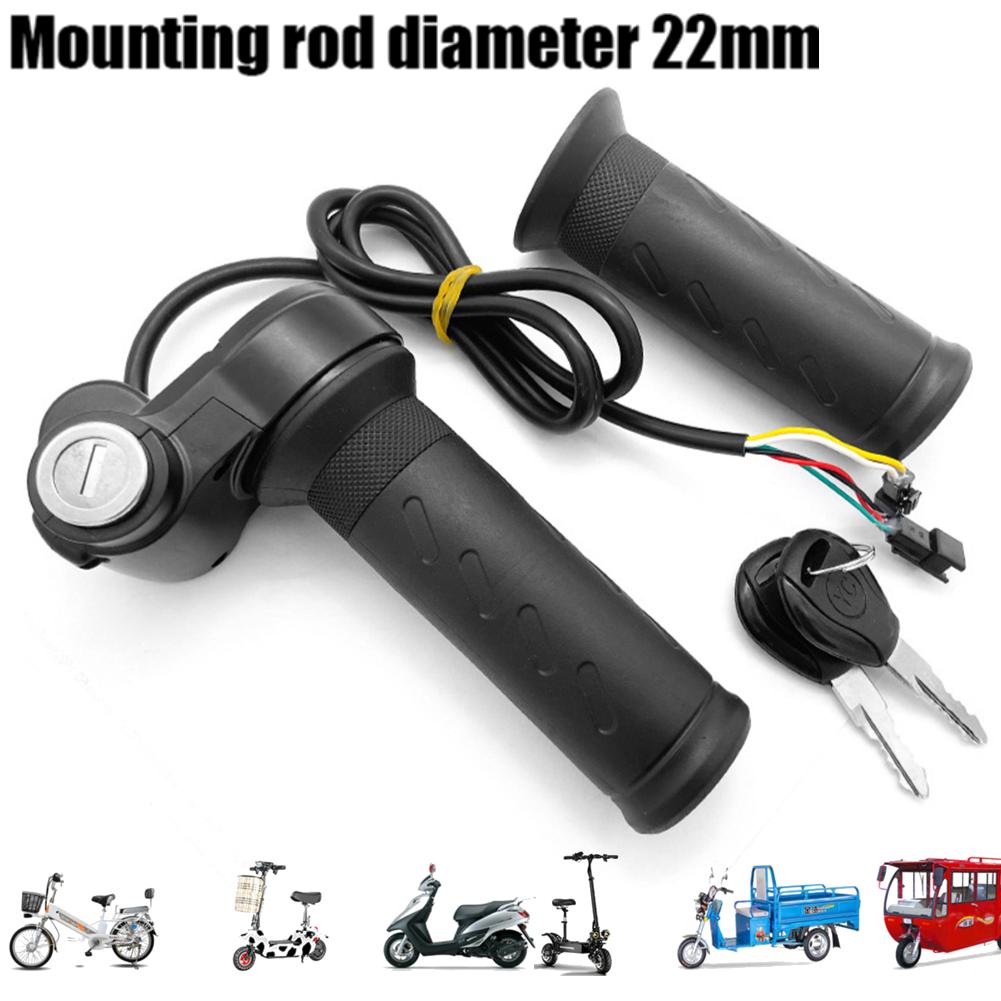 Universal Voltage Electric Bicycle Handlebar Twist Accelerator E-Bike Throttle Grip Scooter Handle Replacement Parts Accessories