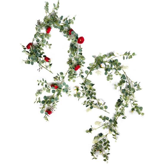 

1,85 м искусственная роза, эвкалиптовая лоза, листья, гирлянда, реквизит для фото, подвесной декор