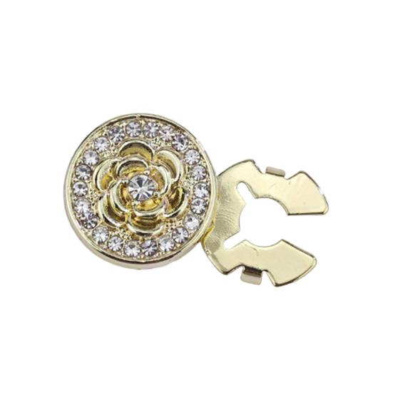 

Запонки с узором в виде роз, инкрустированные стразами, с гладкими полированными пуговицами, легко надеваются, с надежной пряжкой, аксессуары для платьев и рубашек. золотистый