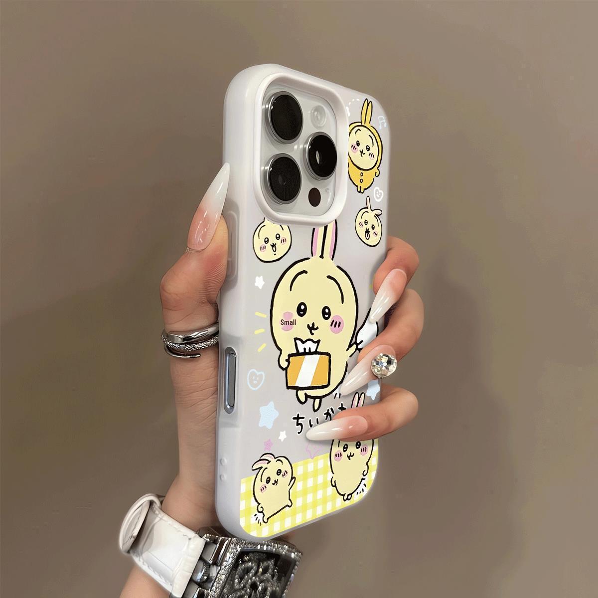 

Yellow Plaid Usagi iPhone 17pro/16 Jelly & Drop-proof Case iPhone 13 Pro Max