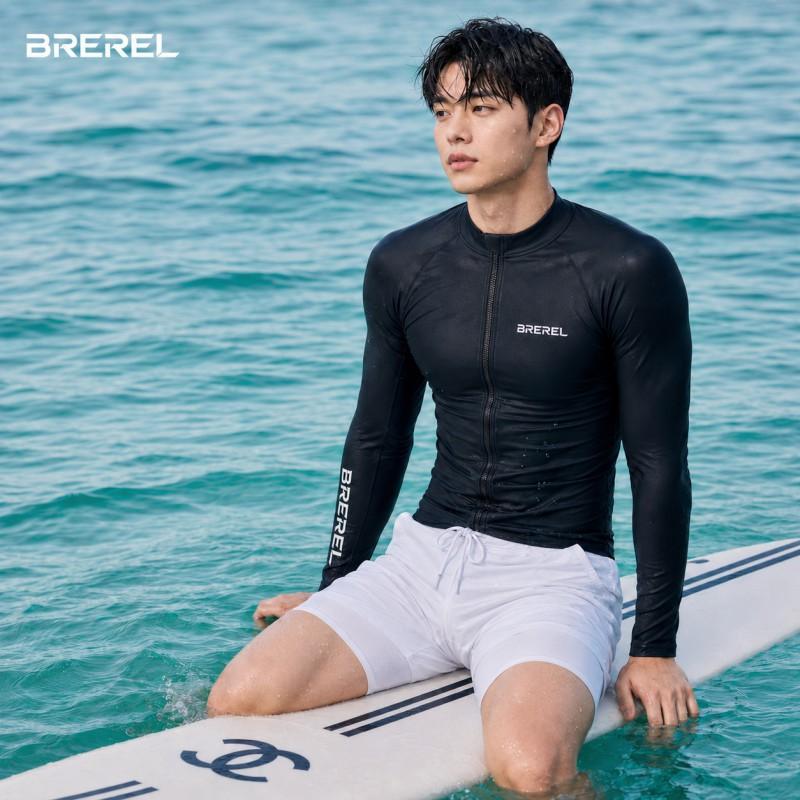 Heren UV-Bescherming Rash Guard Set Lange Mouw Zwemshirt Sneldrogende Boardshorts Snorkelen Surfen Kajakken