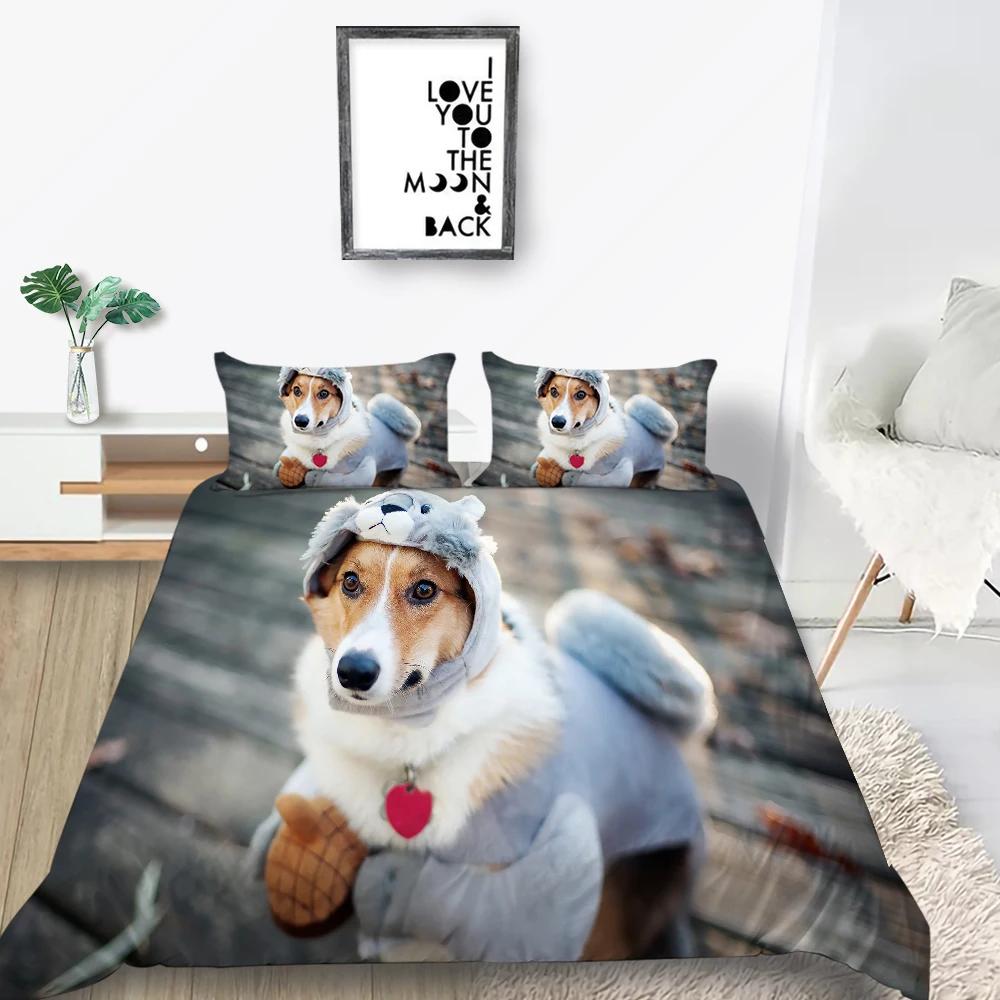 Animal Dog 3D Print A Dog Sleeping On Its Stomach Duvet Cover Design Lovely Pet Dog For Children Women Men Bedroom Decorations