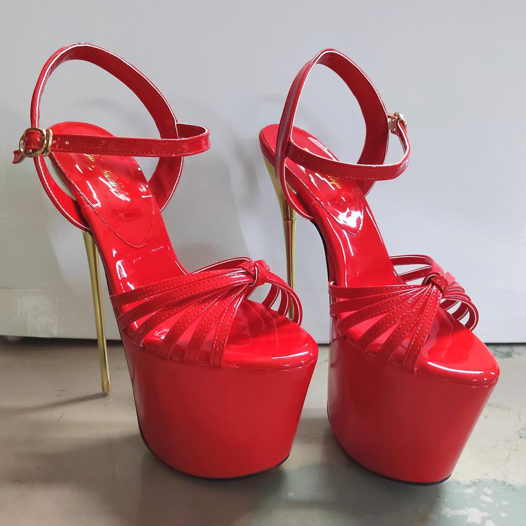 NEWWomen Gladiator Party Sandals Summer19cm 22cm Thin High Heels Platforms Shoes Peep Toe Buckle Big Size Pumps35-50