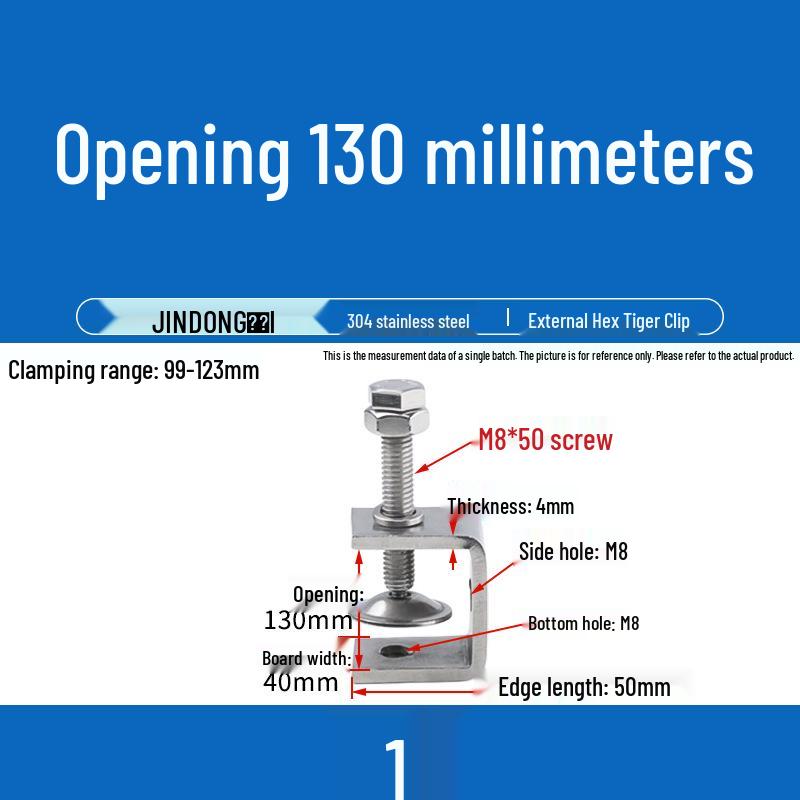 304 Stainless Steel U-Clip Pipe Fixture with Hand-Tightened Eyebolt