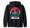 Retro Ibiza, fun island beach vibes, sunset and palm trees zip hoodie