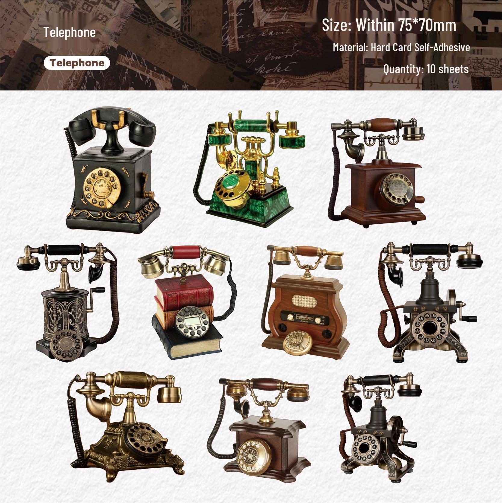 

Retro Story Gramophone Sticker Pack: 6 Styles for Journal Decoration & Collage