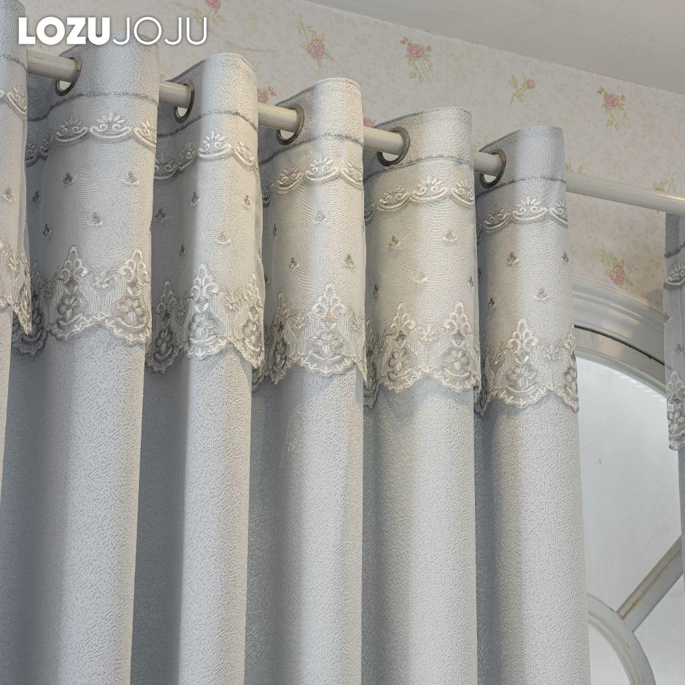 1 ks LOZUJOJU Jednoduchý moderní tylový žakárový dutý poloprůhledný průsvitný závěs do obývacího pokoje, ložnice, na balkonové okno, domácí dekorace