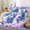 Contemporary Animal Theme Tiger Throw Blanket All-Season Cozy Knitted Blanket High-Definition Digital Printed Cute Tiger Design