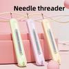 2 in 1 Easy Threader Sewing Needle Threading Tool for Elderly Multifunction Hand Sewing Tool with Built-in Thread Cutter Ripper