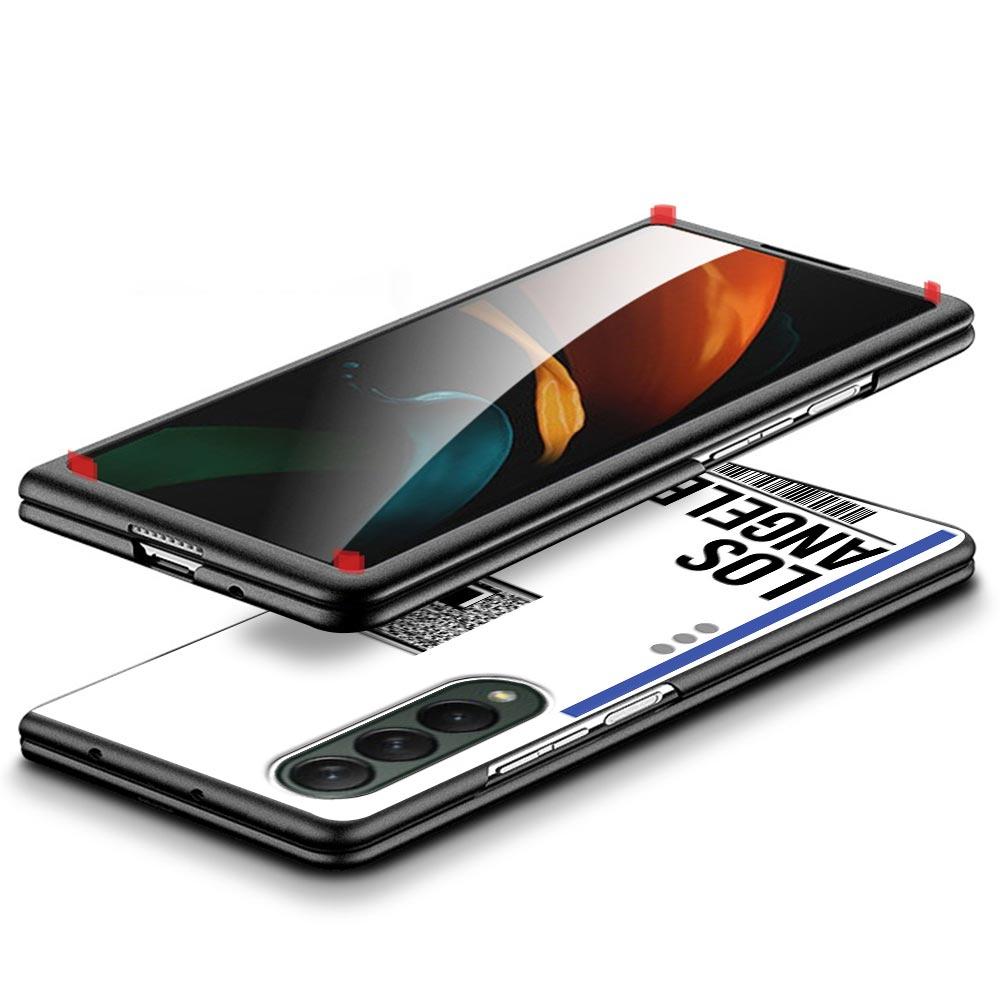 Zfold4 Case For Samsung Galaxy Z Fold3 Z Fold 3 5G Hard Slim Ultra-thin Shell Fly Ticket AIR Tickets Travel Label Country