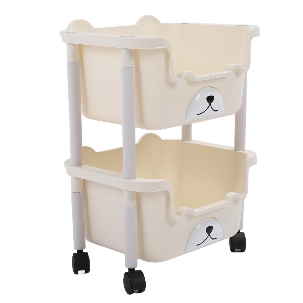 Storage Cart with Caster Wheels High Capacity Rolling Trolley Cart for Bathroom Kitchen Classroom Narrow Places
