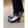 Bow Gentle Wind Light Mouth Round Head Commuter Coarse Heel Mary Jane Single Shoes