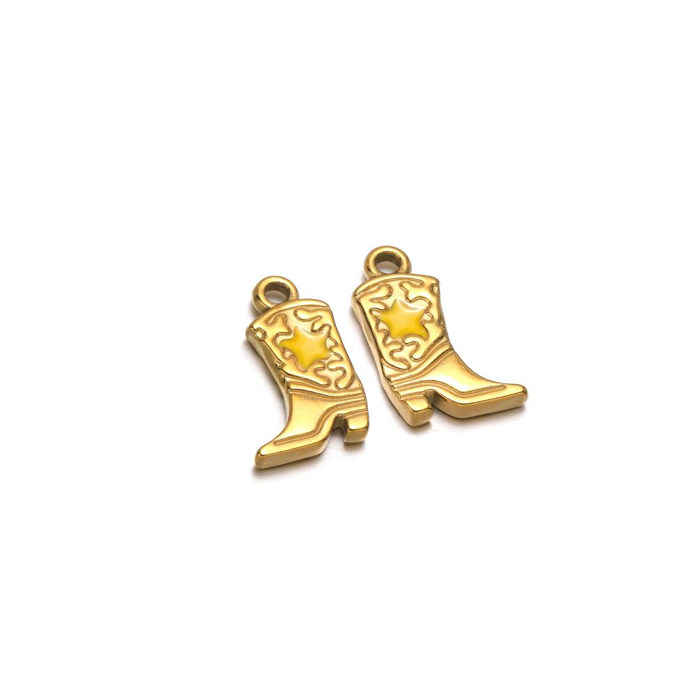 5pcs Stainless Steel Enamel Heart Star Martin Boot Shoes Charms for DIY Jewelry Necklace Bracelet Earring Making Accessories
