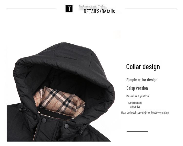 Men's Fashionable 2025 Winter White Duck Down Jacket - Versatile, Casual, Warm Outerwear for Middle-Aged Men