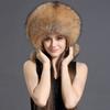 Nuovo cappello Lei Feng in vera pelle con pelliccia di volpe cappello di pelliccia autunno e inverno cappello da donna nord-orientale pelo di procione cappello grande a cinque pompon cappello alla moda