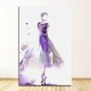 Nordic Posters and Prints Home Decor Wall Painting Frameless Watercolor Purple Ballerina Canvas Painting Girl Room Art Cuadros