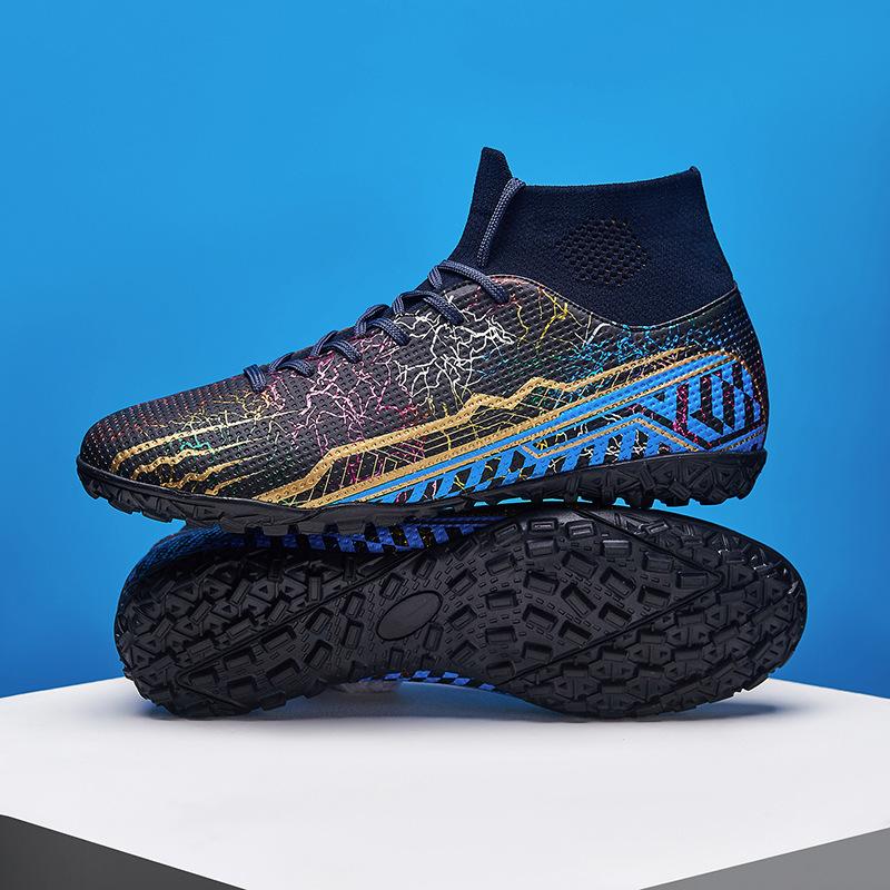 High-Top Large-Size Non-Slip Football Shoes, Male And Female Students Professional Competition Trainers Practice Broken Nails Breathable Football