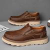 Italienische Herren Freizeitschuhe aus Leder Dicke Sohle Mode Outdoor Weiche Sohlen Weichsohlenschuh Business Echtes Leder Fahrschuhe