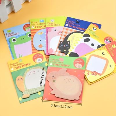 1PACK/8 Sticky Notes, Animal Sticky Notes, Removable Self-adhesive Sticky Notes, Novelty Cartoon Sticky Note Pad Set, School and Home