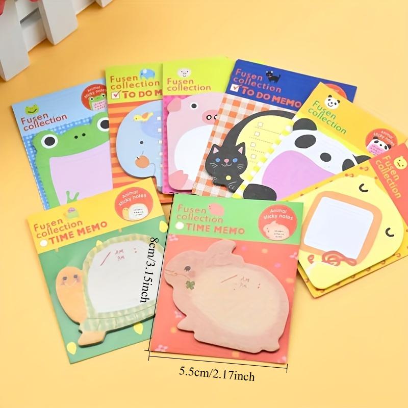 1PACK/8 Sticky Notes, Animal Sticky Notes, Removable Self-adhesive Sticky Notes, Novelty Cartoon Sticky Note Pad Set, School and Home