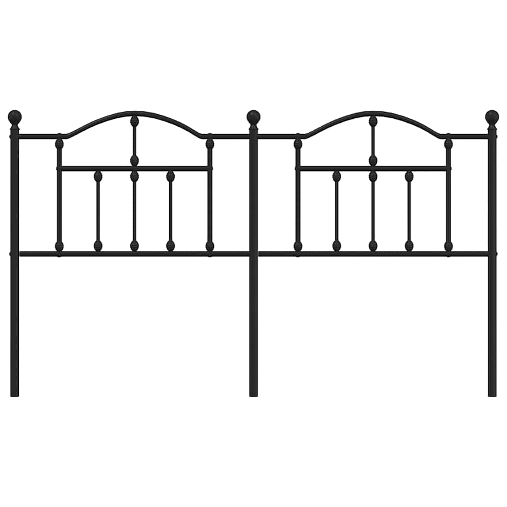Vidaxl Metalowe Wezgłowie, Czarne, 180 Cm
