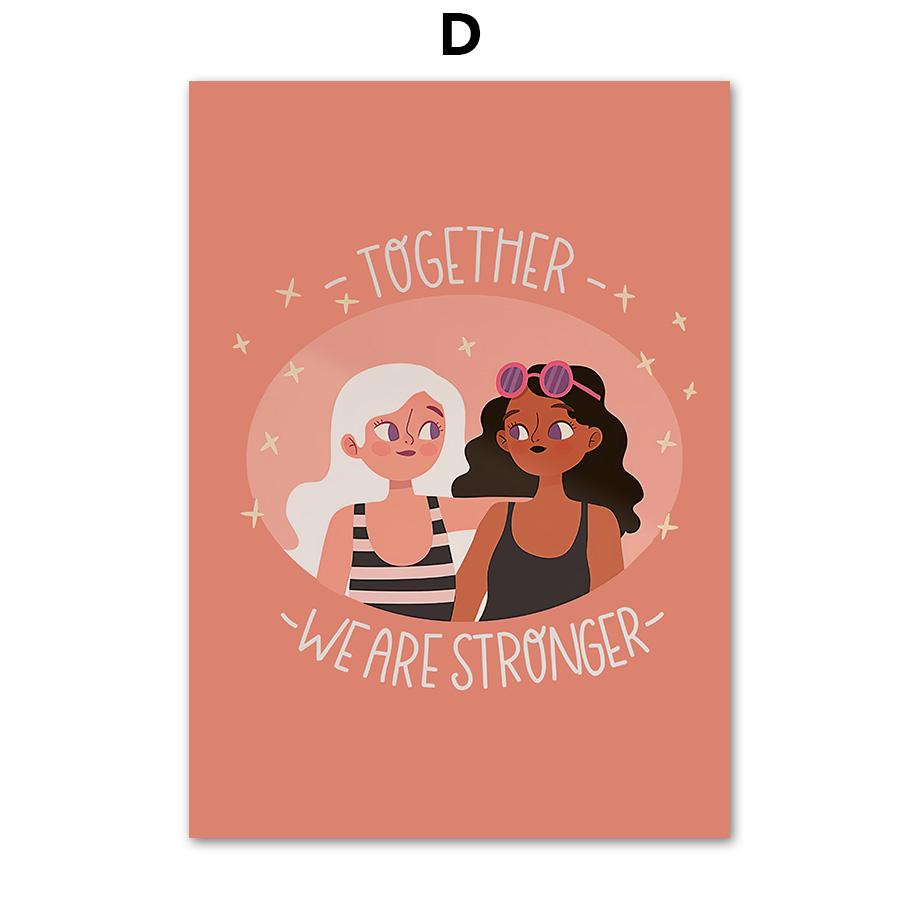 Poster e stampe femministe Girl Power Empowered Equality Nordic Wall Art Canvas Painting Immagini murali per l'arredamento del soggiorno