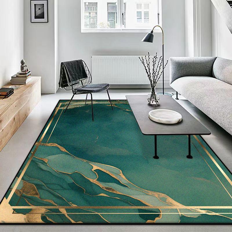 Golden Border Non-slip Home Decoration Luxury Living Room Rugs Big Size Soft Foldable Bedroom Carpet Easy Clean Sofa Table Mat