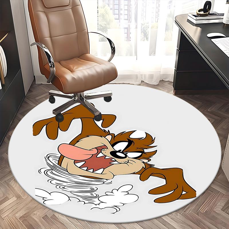 Tazmanian Devil,Looney Tunes Chair mat Round Rug Office carpet, Machine Washable, Non slip, Suitable for Living Rooms, Bedrooms