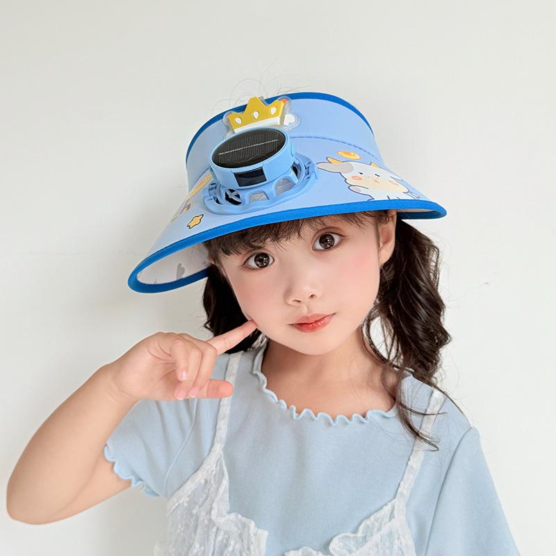 Sonnenhut mit Ventilator Kinder Sonnenschutzhut Jungen und Mädchen Sommer UV Zylinder Baby Sonnenhut