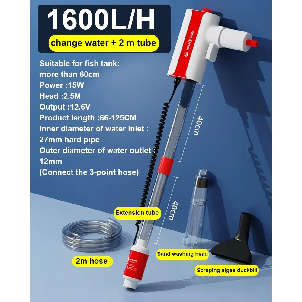 Fish Tank Water Changer Electric Sand-washing Toilet Absorber Cleaning Handy Tool Fish Tank Water Sucking Device Pump