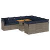 VidaXL Garden Lounge Set 11 Pcs with Grey Cushions Wicker, Outdoor Sofa Set, Corner Sofa Set 3326980