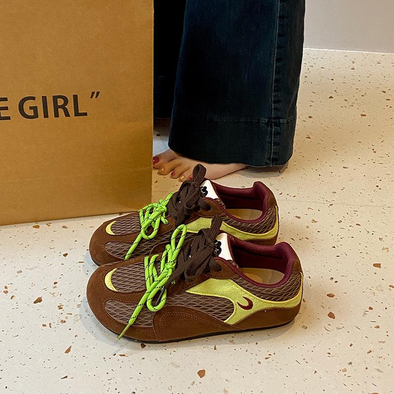 Thick-soled Mesh German Training Shoes Women's 2025 New Summer Versatile Breathable Casual Sports Forrest Gump Shoes Lightweight Dad Shoes