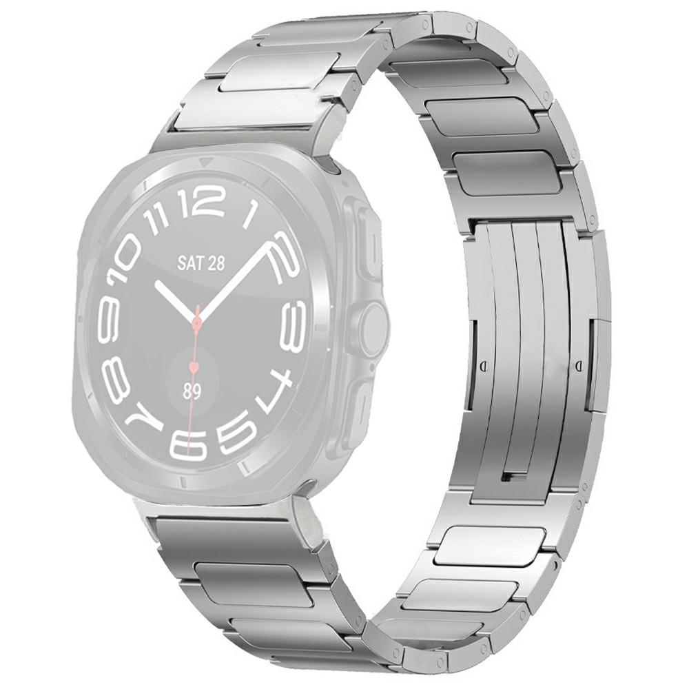 

Для Samsung Galaxy Watch Ultra 47мм Сменный ремешок для часов Складная застежка Ремешок из титанового сплава Silver