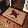 Red Cartoon Horse Welcome Doormat, Non‑Slip Anti‑Dirt Floor Mat, Vintage Cute Animal Print Entrance Rug, Decorative Carpet For F