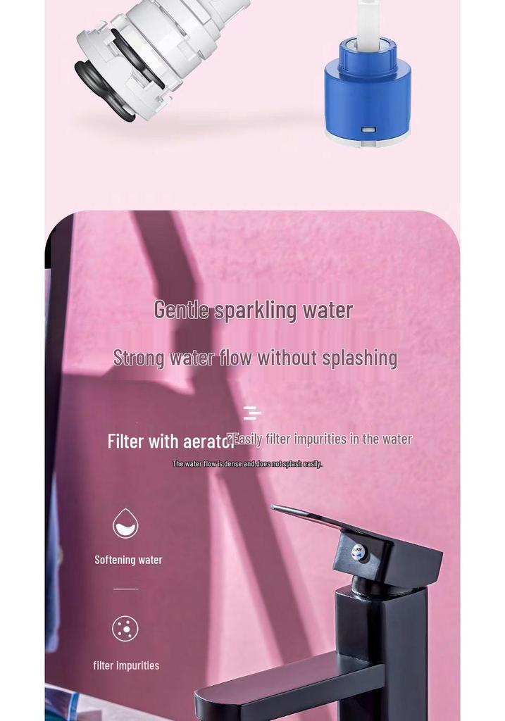 Stainless Steel Square Basin Faucet – Hot/Cold Single Hole for Bathroom Cabinet
