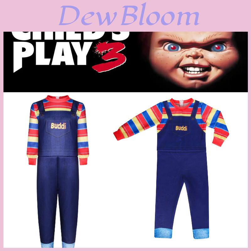 Kids Child's Play Chucky Cosplay Horror Costume Jumpsuit For Halloween Parties