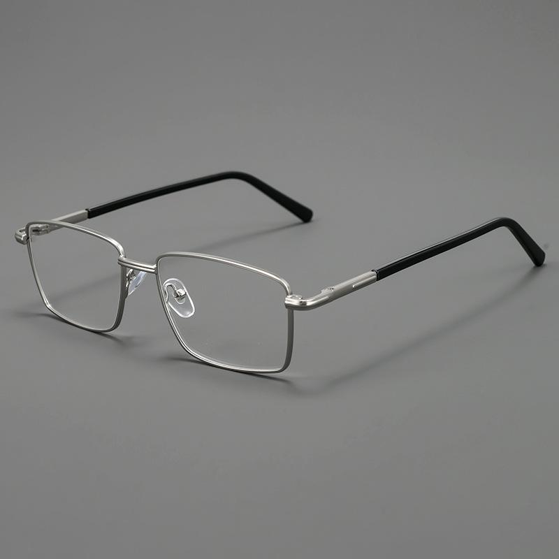 

52mm-134mm Men s Frame Rectangular Prescription Glasses Anti-Blue Light Reading Glasses Custom Different Degrees Prescription Myopia -4.50 срібний