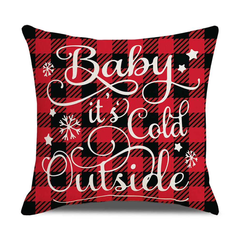 Weihnachts-Kissenbezug Brief Elch Weihnachtsbaum Sofa-Kissenbezug Leinen Kissen Heimtextilien